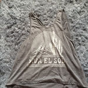 Grey open back crop top